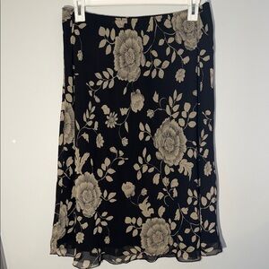 Dressbarn Black & Cream Floral A-Line & Studio 1940 Brown Skirts sz. 18 + XL